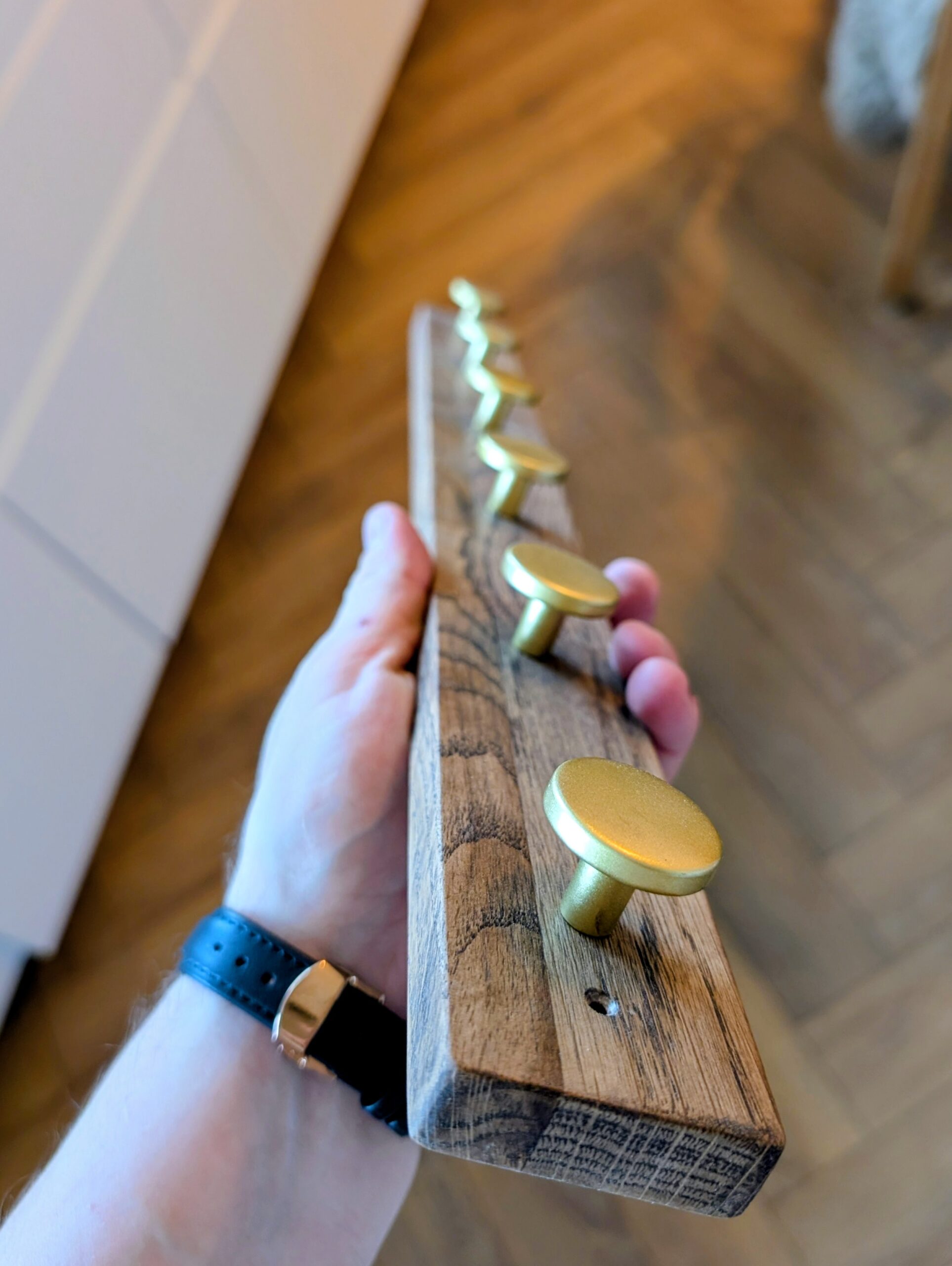 Knagerække i eg - guld knager - Billede 2